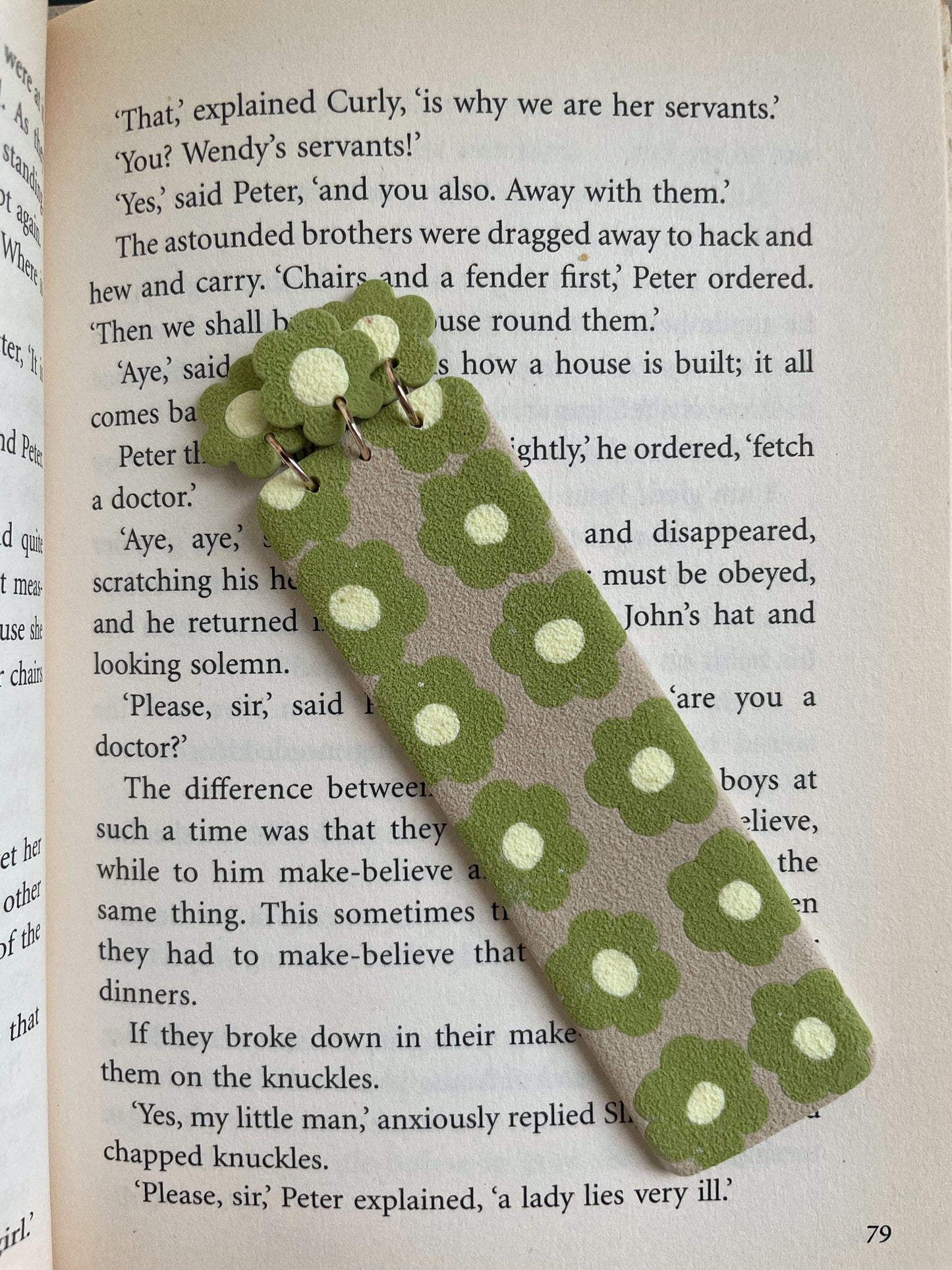 Clay Ditzy Floral Bookmark