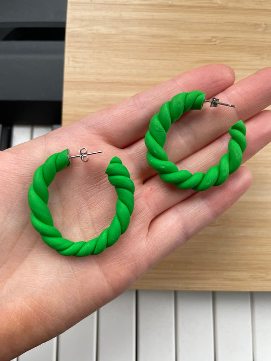 Don’t Get It Twisted Hoops in Lime