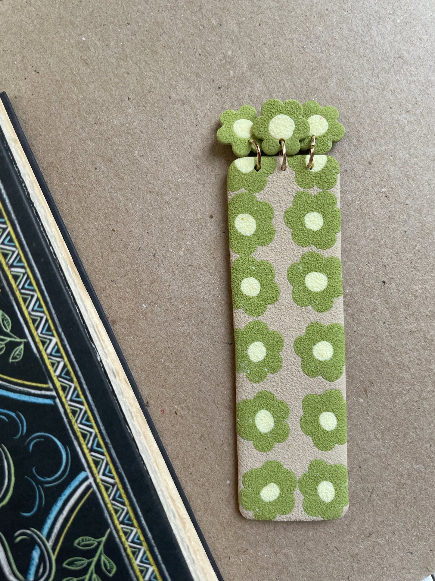 Clay Ditzy Floral Bookmark