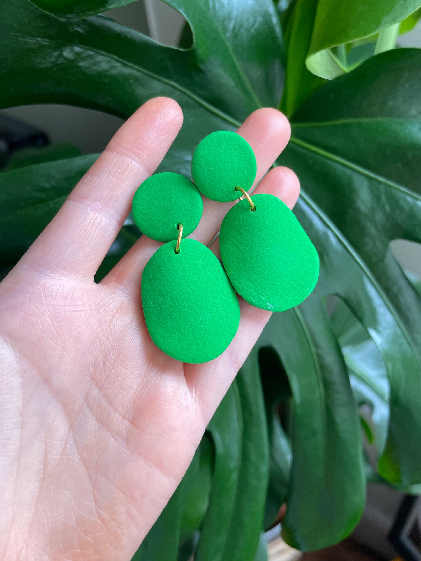 Lime Textured Wavey Earrings