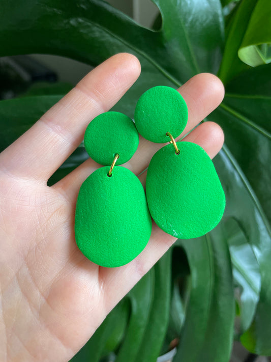 Lime Textured Wavey Earrings