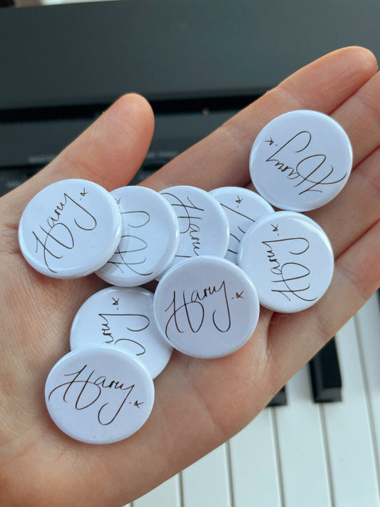 Harry Styles Signature Button Badge