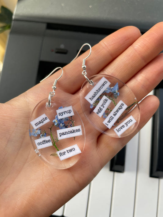 Keep Driving Lyric Earrings