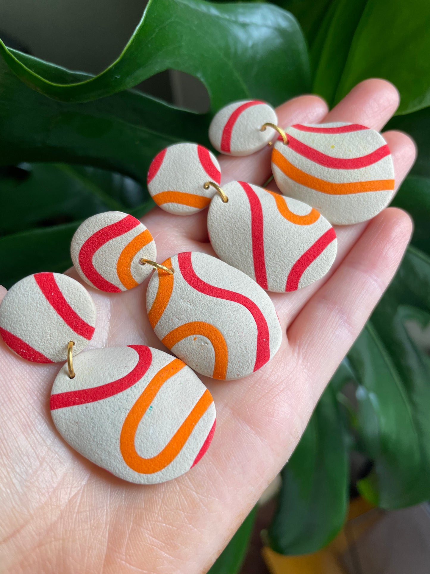 70s Swirl Textured Wavey Earrings