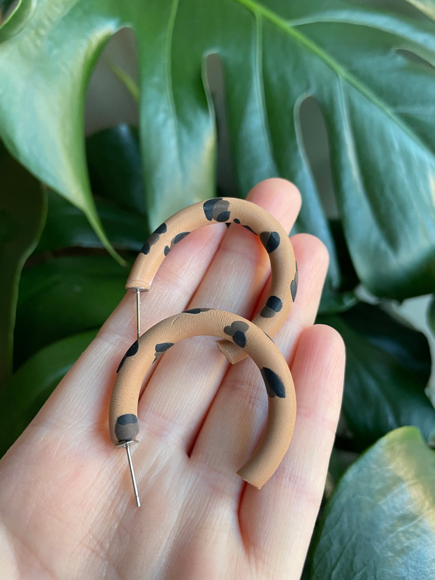 Leopard Print Chunky Hoops