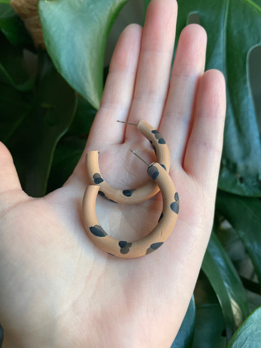 Leopard Print Chunky Hoops