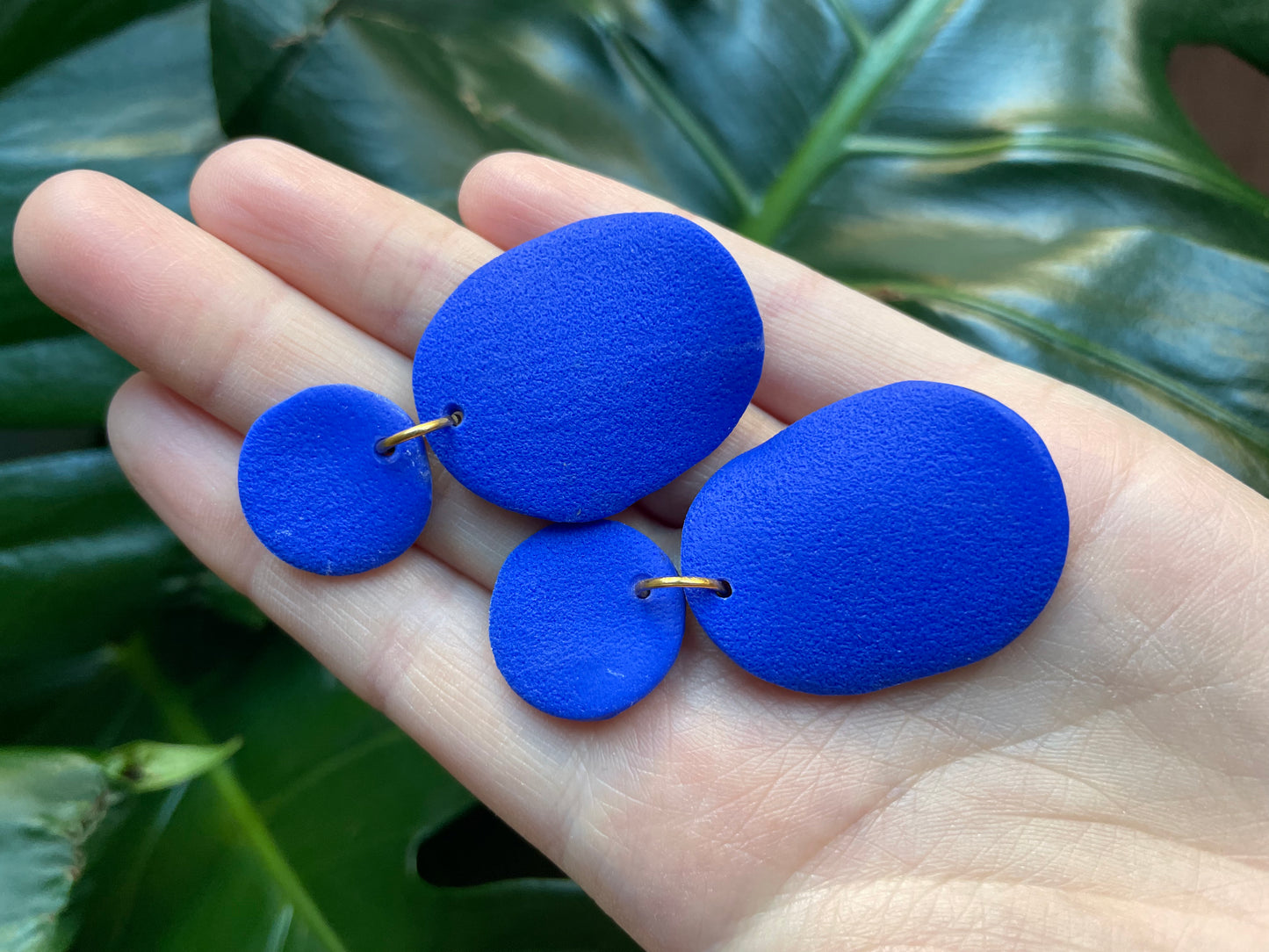 Sapphire Textured Wavey Earrings