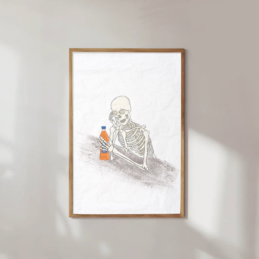 Sad Irn Bru Skeleton Print