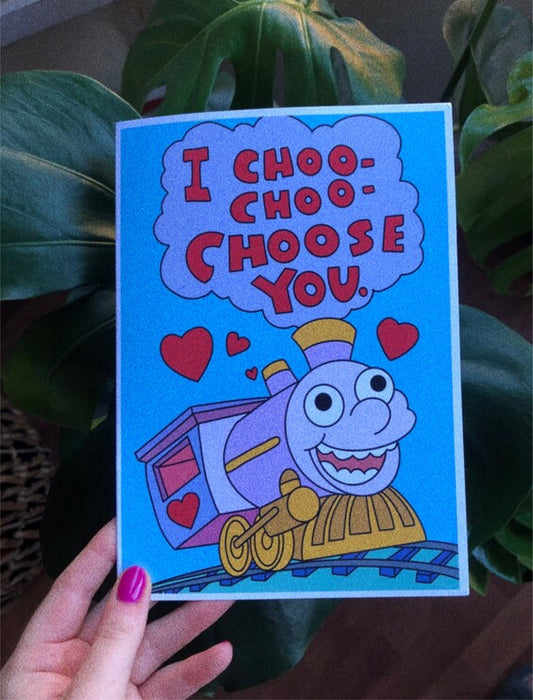 Choo Choo Valentines Card