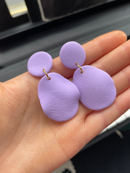 Lilac Textured Wavey Earrings