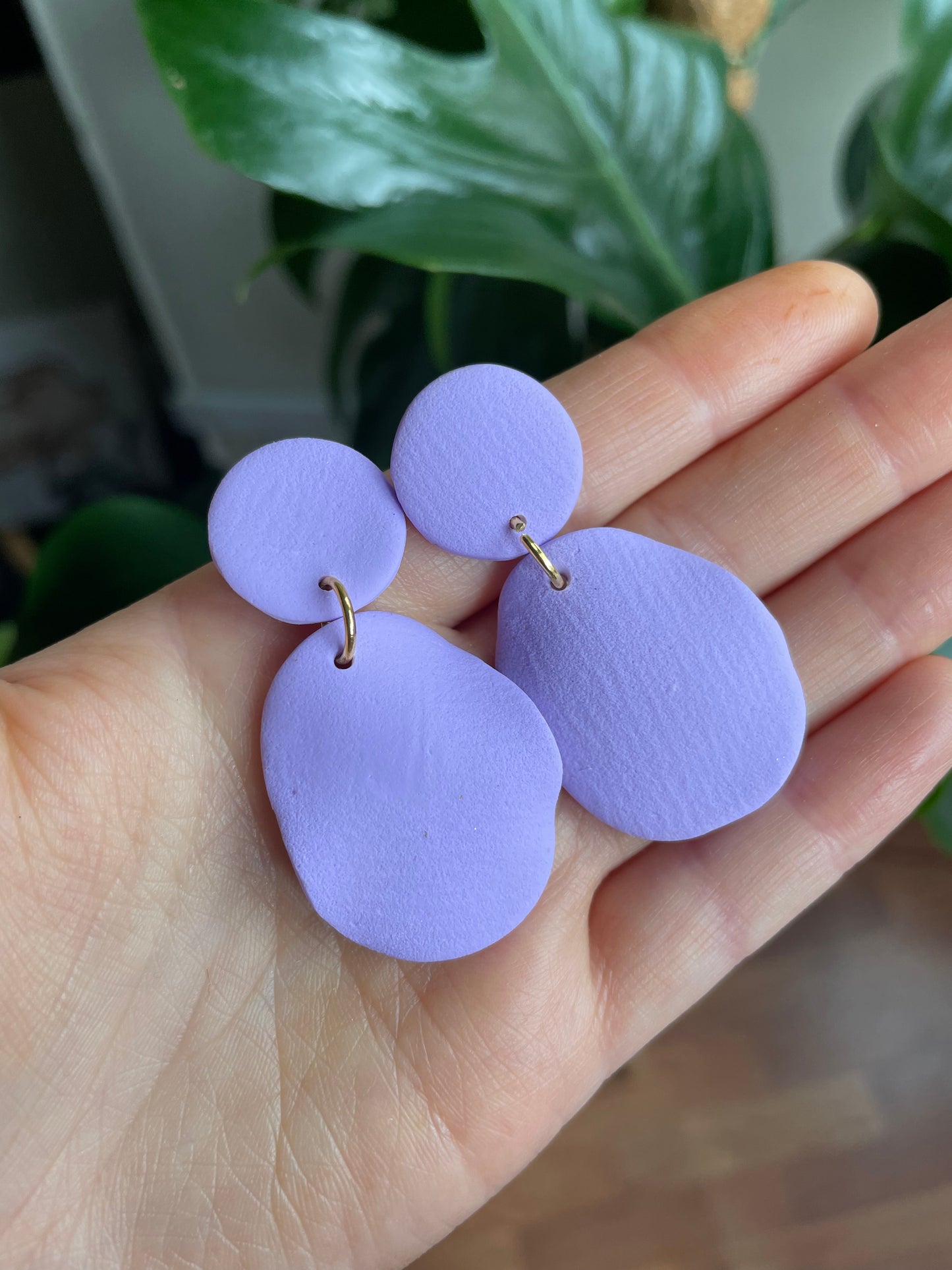 Lilac Textured Wavey Earrings